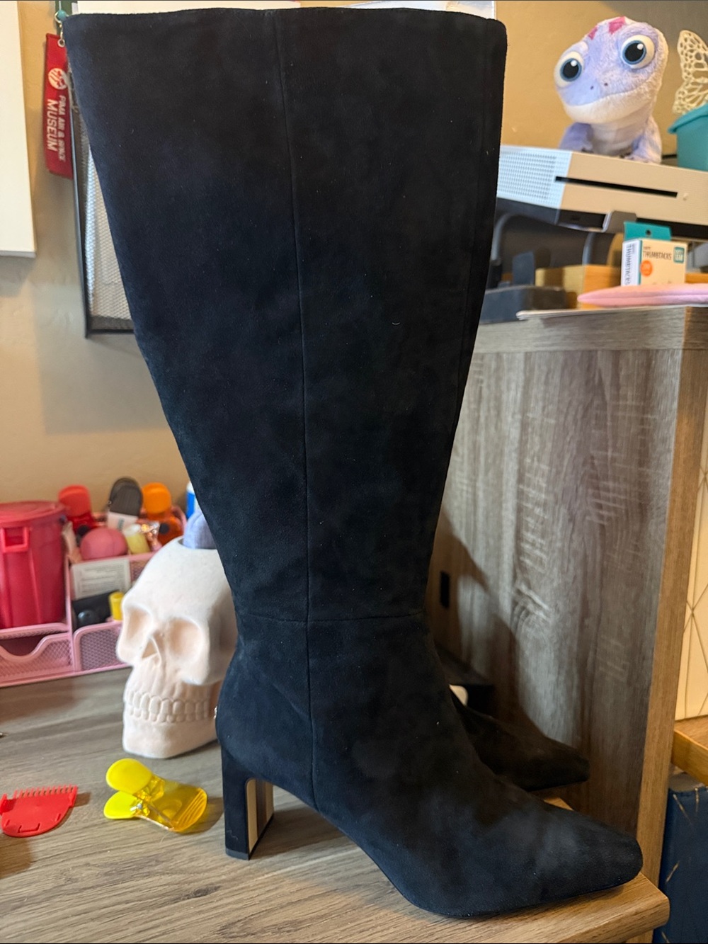 Sam Edelman Black Suede Over-the-Knee Boots